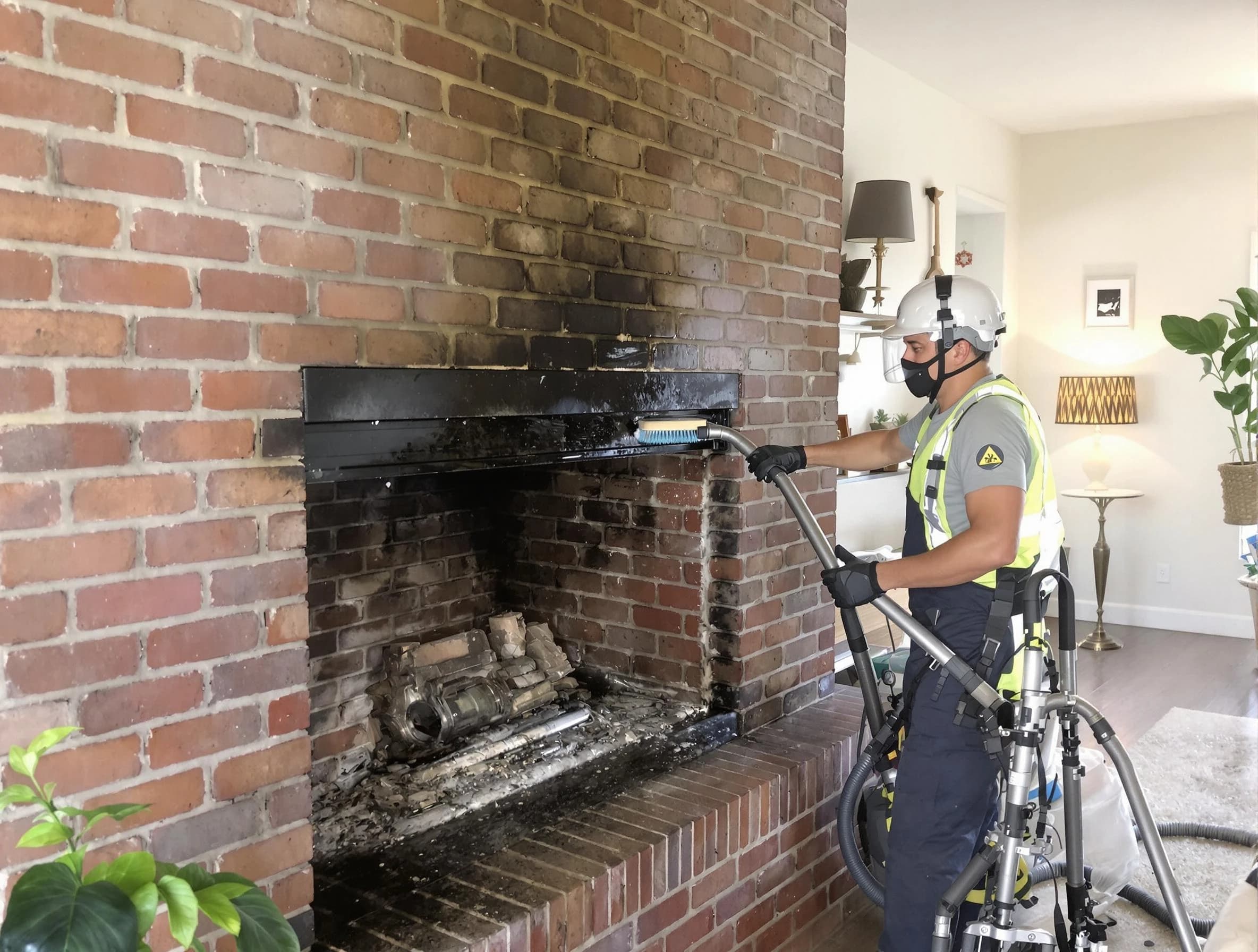 Chelmsford Chimney Sweep providing fireplace cleaning services in Chelmsford, MA