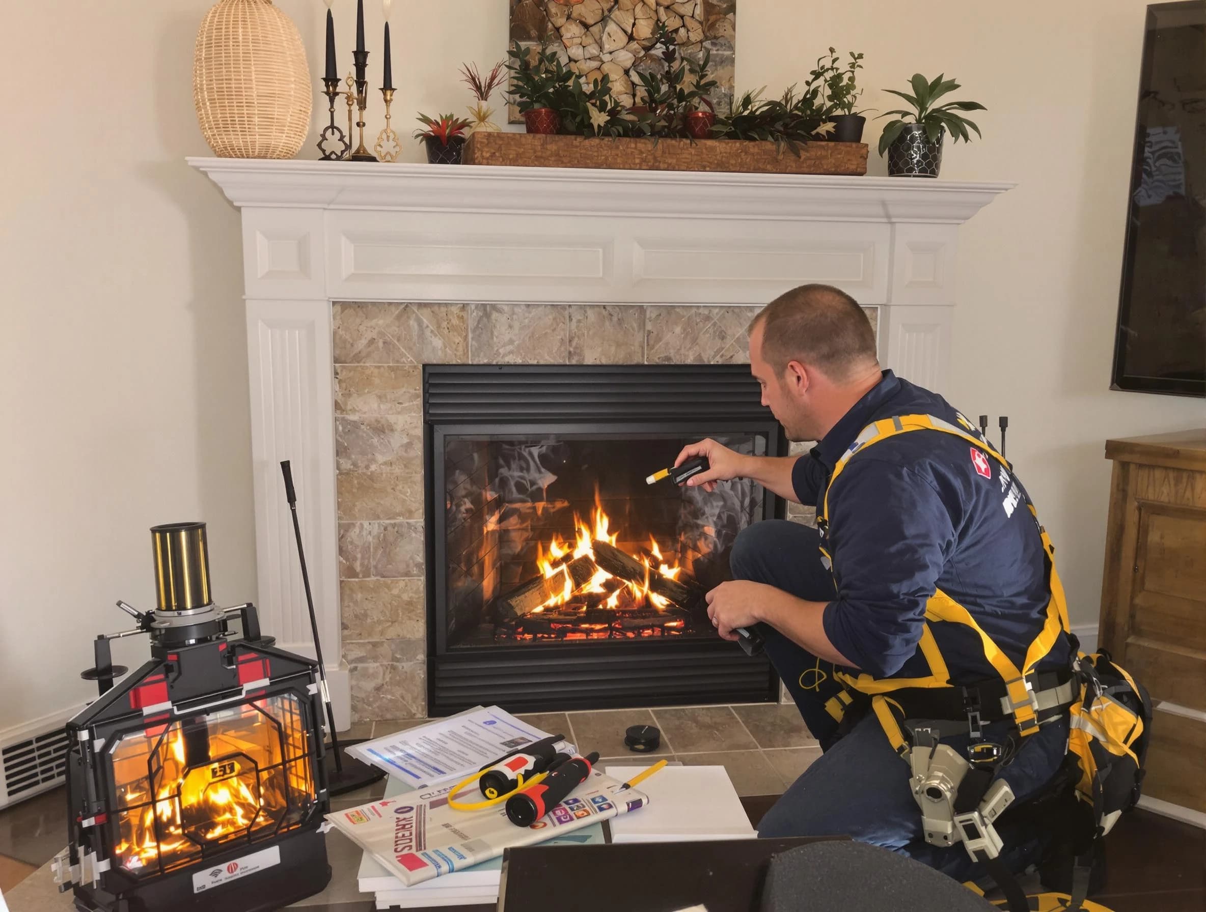 Safety-focused fireplace inspection by Chelmsford Chimney Sweep in Chelmsford, MA