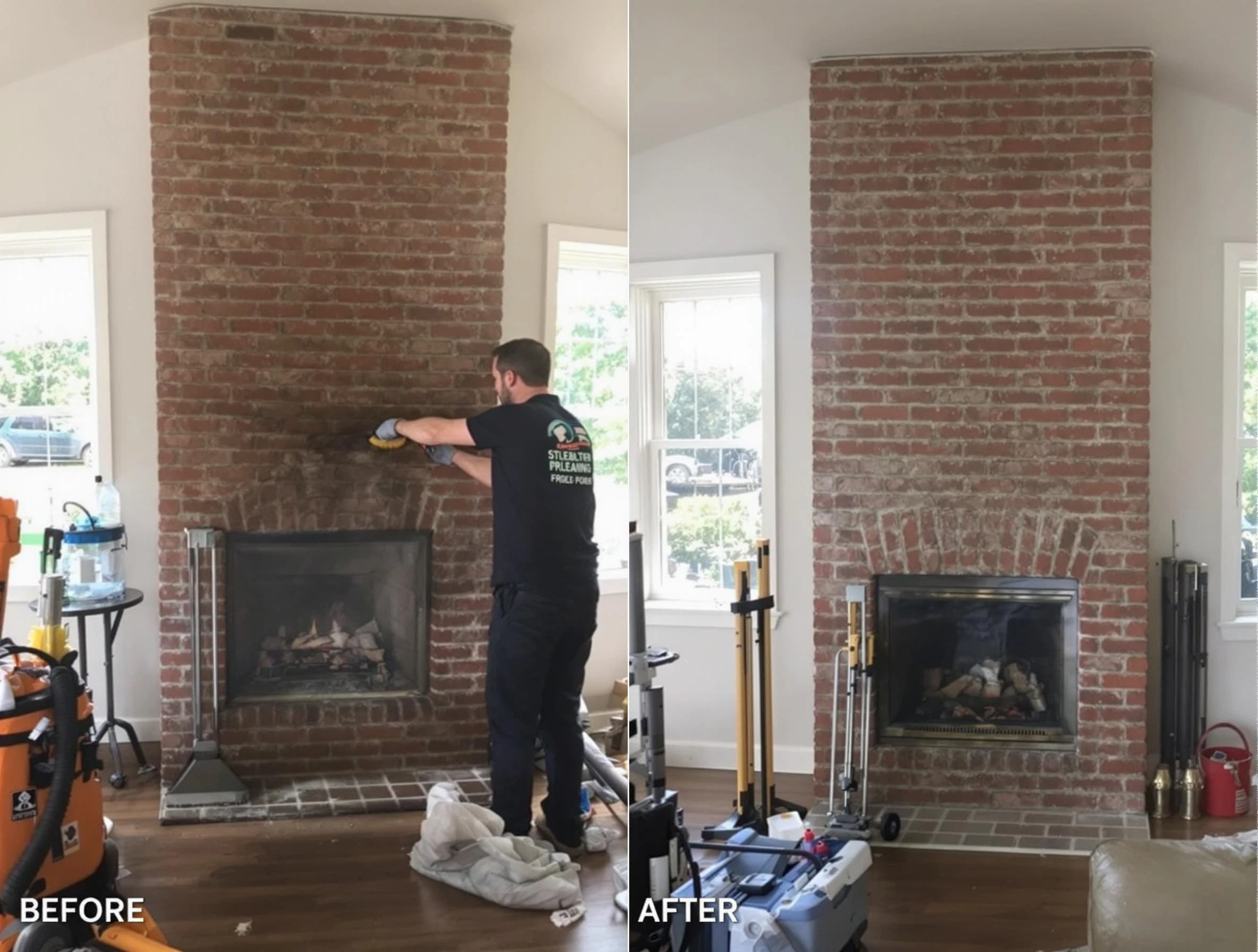 Finished chimney sweeping service by Chelmsford Chimney Sweep in Chelmsford, MA