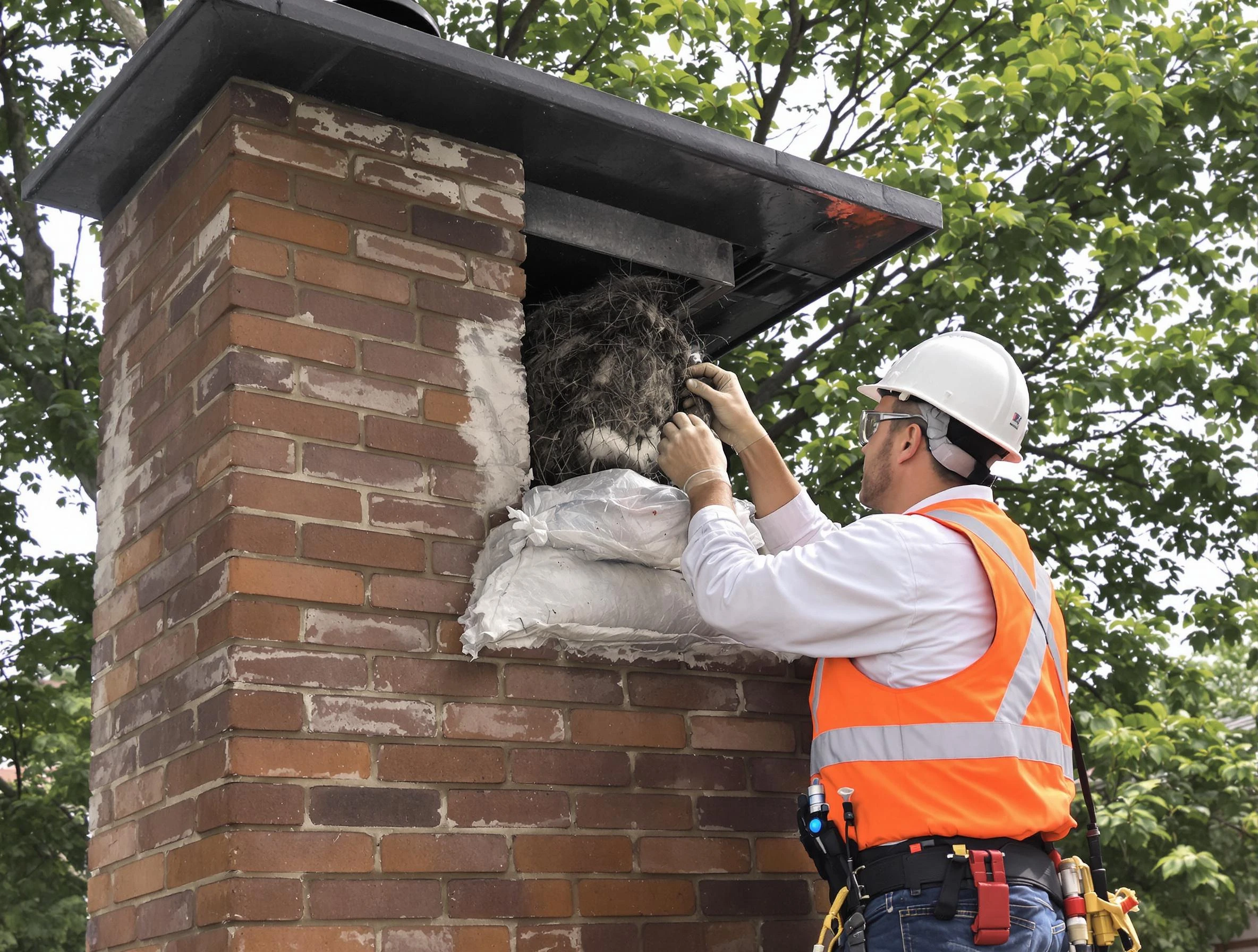 Humane removal of debris and animals by Chelmsford Chimney Sweep in Chelmsford, MA