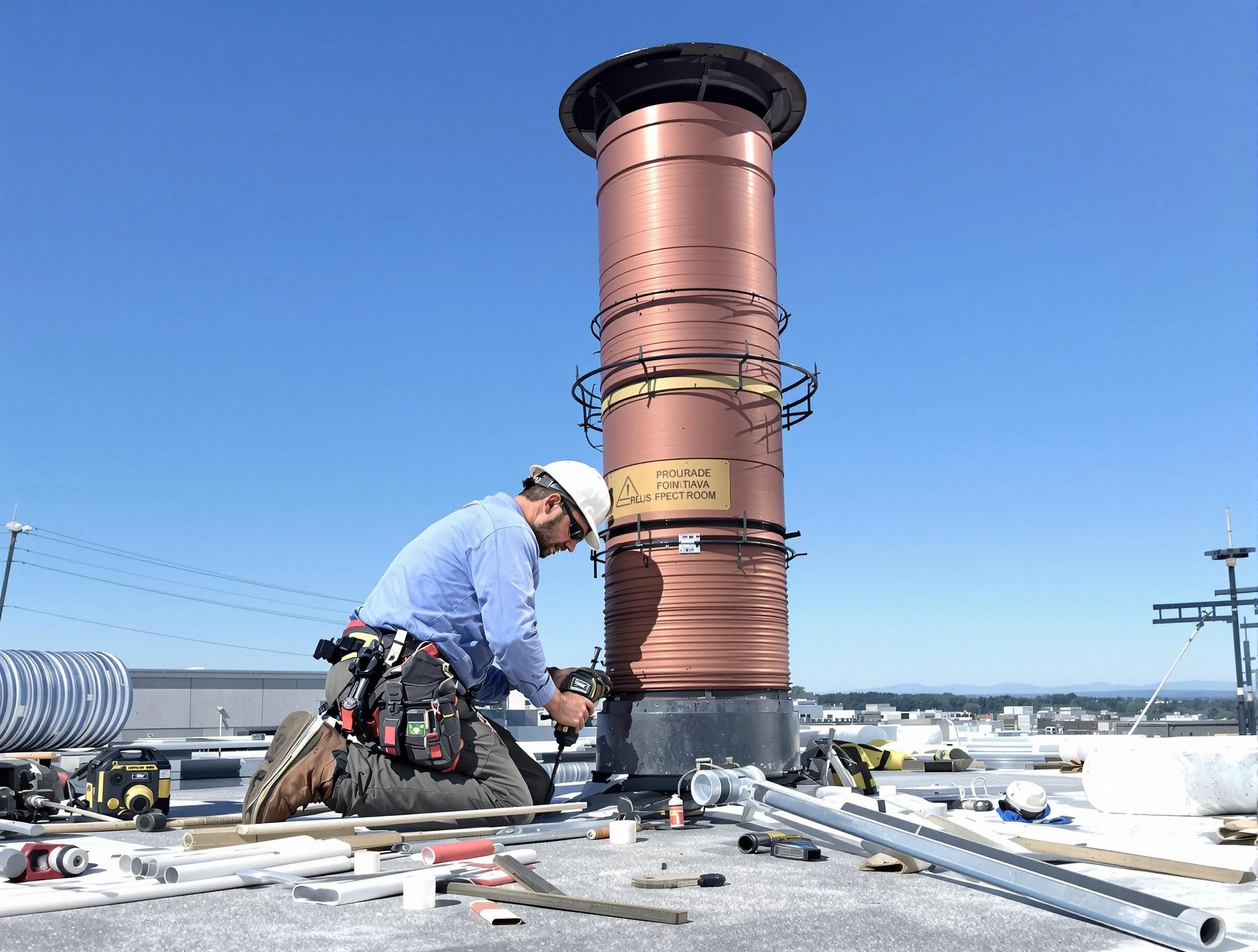 Installed chimney liner by Chelmsford Chimney Sweep in Chelmsford, MA