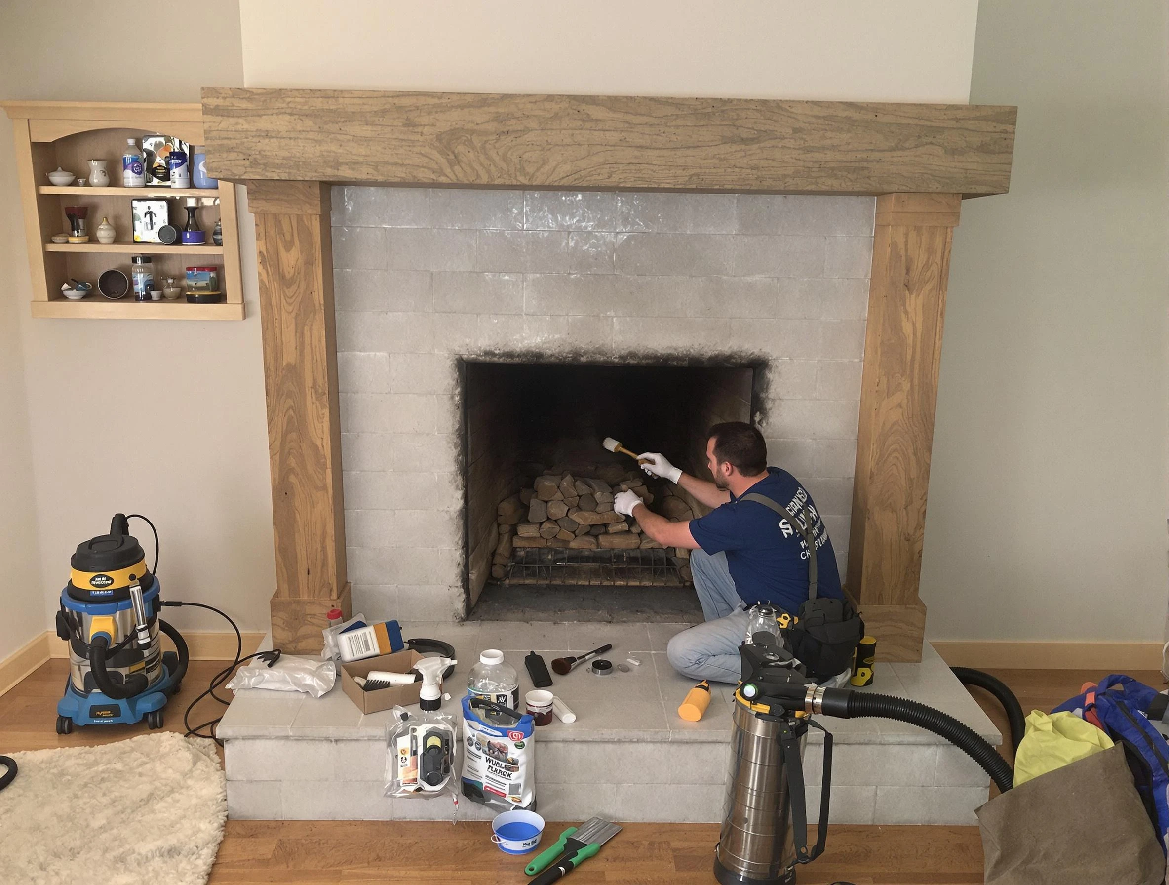 Detailed creosote removal process by Chelmsford Chimney Sweep in Chelmsford, MA