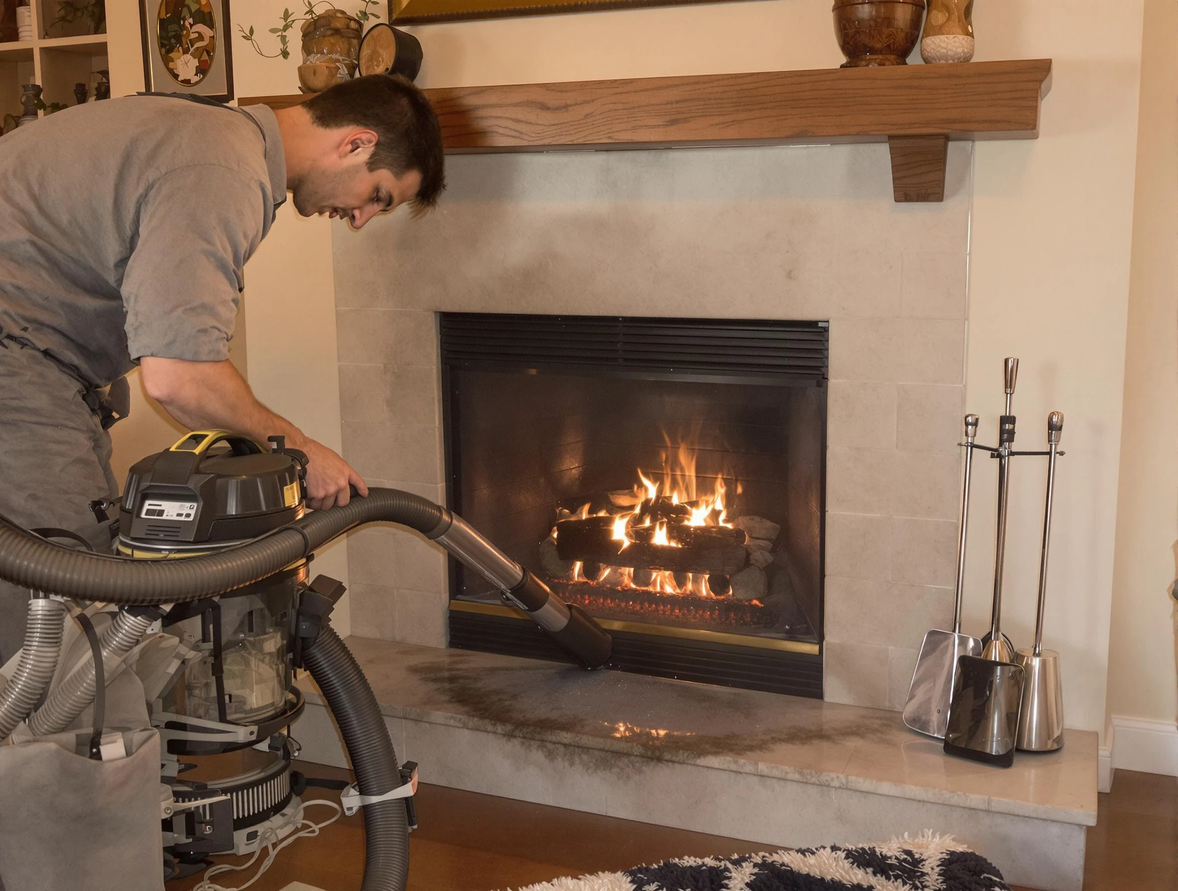 Routine fireplace upkeep by Chelmsford Chimney Sweep in Chelmsford, MA